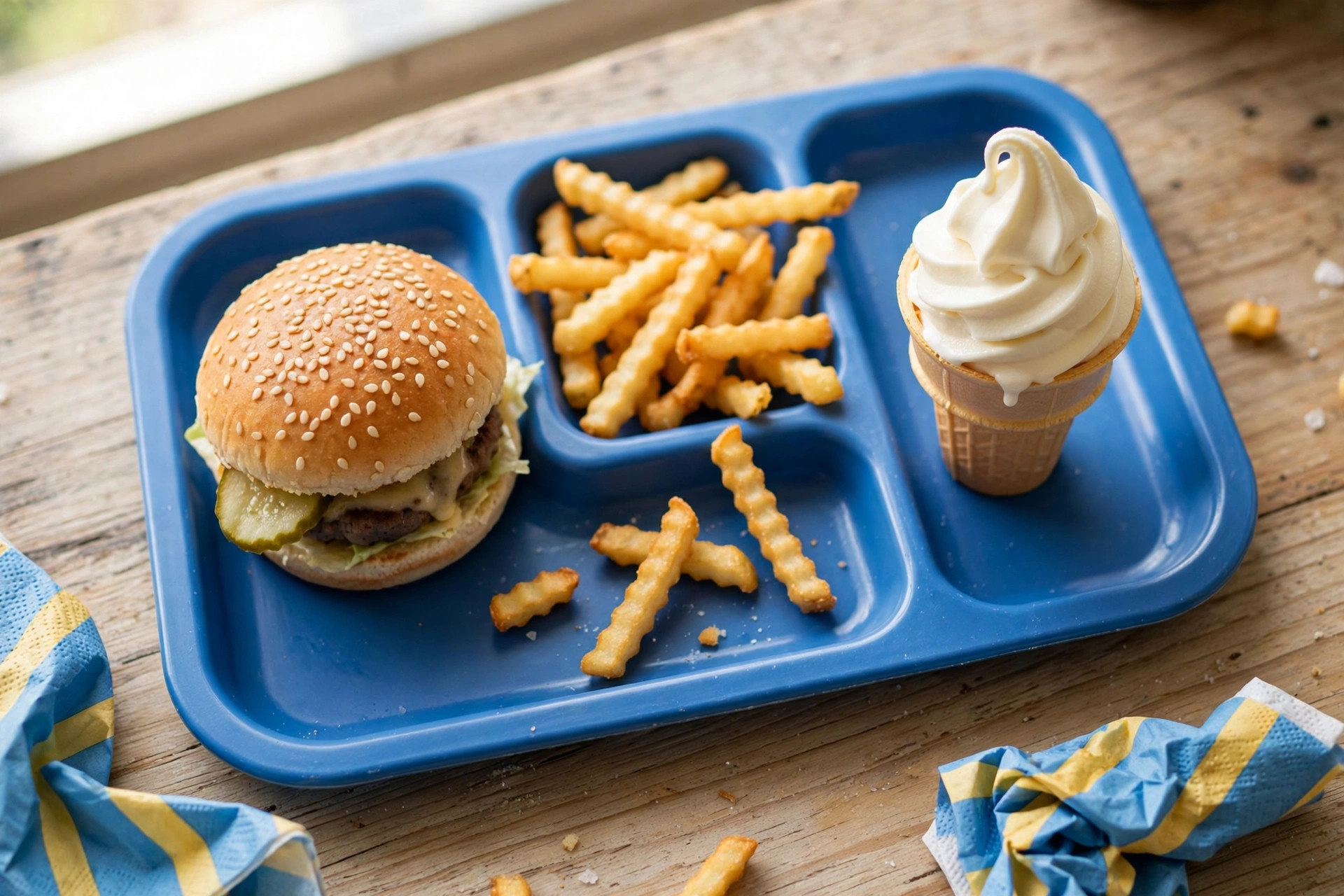 Kids category - kids cone and kids meal with fries and a drink
