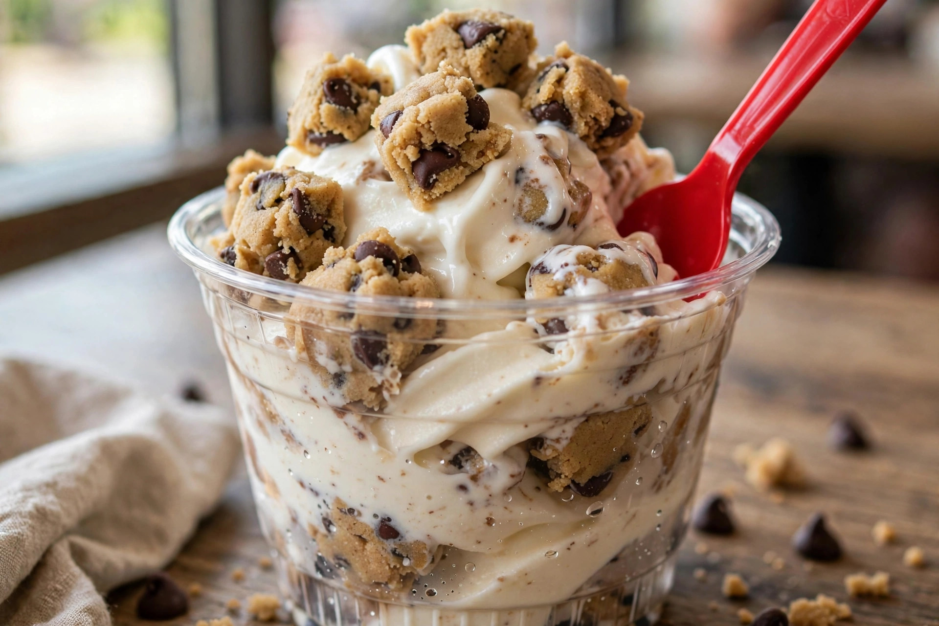 Chocolate Chip Cookie Dough Blizzard loaded with cookie dough pieces