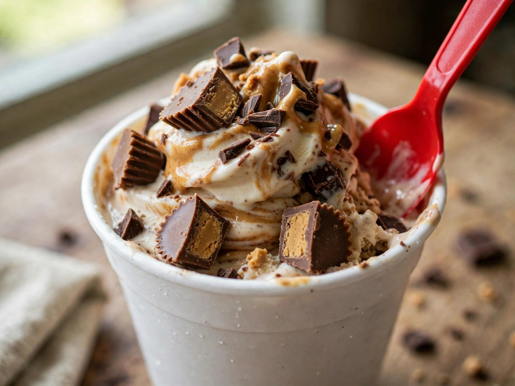 Reese's Peanut Butter Cups Blizzard with chopped peanut butter cups